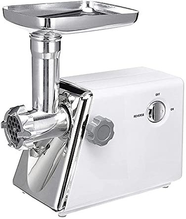 Tritacarne Elettrico 220V 2800W Insaccatrice per Salsicce Robot da Cucina Macinazione Tritacarne Mescolatrice (Color : Silver, Size : On(Crusher) (Silver One Size) (Silver One Size)