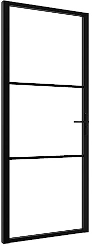 Porte intérieure Verre ESG et aluminium 93x201,5 cm Noir