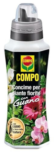 La zappa Concime liquido per piante fiorite con Guano fertilizzante per fiori da balcone 1 lt