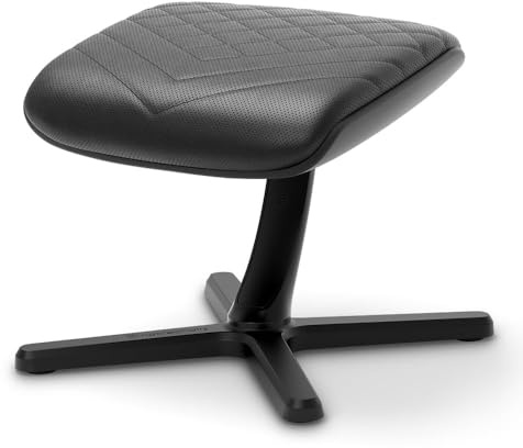 noblechairs Footrest V2.0, PU-Leder Edition, 45-Grad Neigung, Premium Materialien, Veganer PU-Leder Bezug, Schwarz