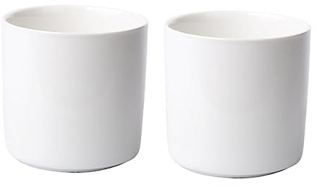 Kisangel 2st Runde Keramik Blumentöpfe Kaktus Pflanze Töpfe Garten Pflanzer Sukkulenten Topf Im Freien Pflanzer Einmachgläser Kleiner Blumentopf Weiß Mitteltemperaturverstärkte Keramik Mini