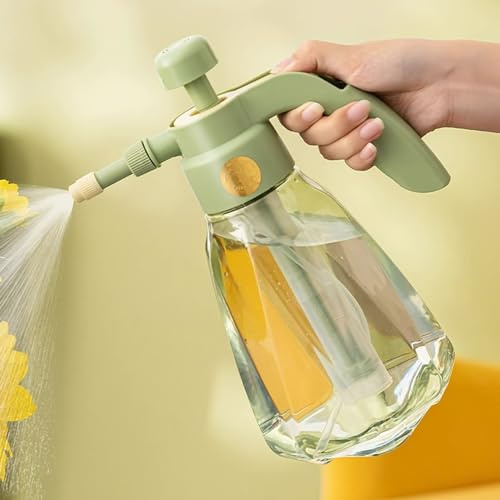 Rociador de jardín, pulverizador de jardín de 1.5L/0.3 galones, botella de spray presurizada de pico ajustable, rociador de presión transparente, botella de rociado de agua de mano para plantas, bote
