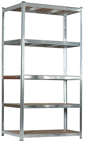 SCHULTE Regalwelt Stecksystem-Schwerlastregal - 5 MDF Böden 180x100x60 cm (HxBxT), verzinkt | 5 MDF Böden 180x100x60 cm (HxBxT), verzinkt