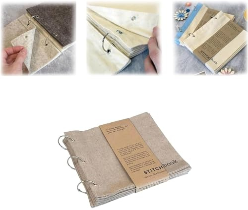 YSINOBEAR Leeres Stoff-Skizzenbuch, handlich, tragbar, blanko, Kunstjournaling, Skizzenbuch zum Zeichnen für Leinen zum Zeichnen, Schreiben (braun)