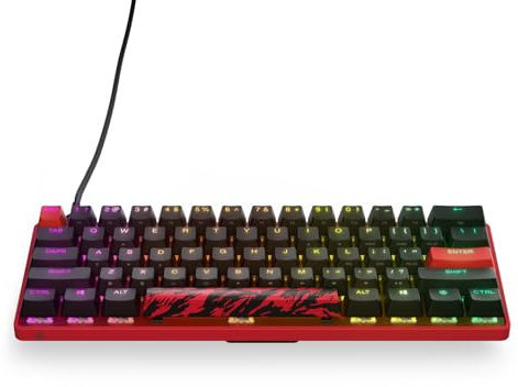SteelSeries Apex 9 Mini- Faze Clan - Optische Tastatur mit Schnelleinstellungsoptionen - Kompakter 60%-Formfaktor - Optische Switches - RGB-Anpassungsoptionen - Amerikanisch QWERTY