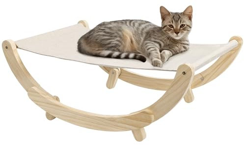 Navaris Geräumiges und bequemes erhöhtes Haustierbett – erhöhter Katzenstuhl – 2-in-1-Design Katzen-Couch