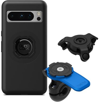 Quad Lock Motorcycle Mirror Phone Mount Kit with Vibration Dampener and Pixel 8 Pro MAG Case