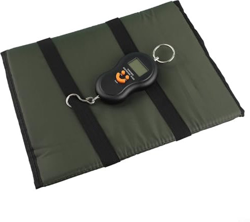 Alfombrilla de desenganche con diseño ligero y báscula digital para un manejo seguro de peces (negro)