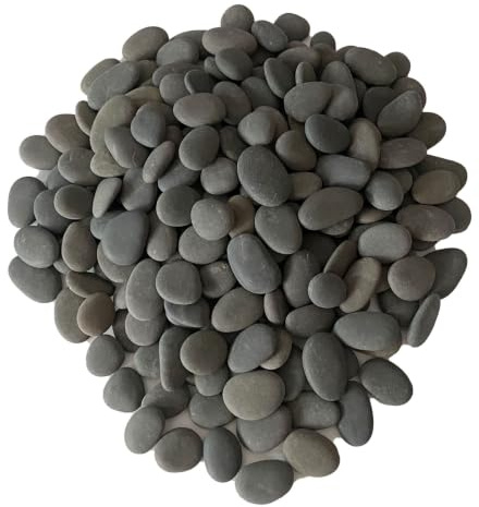 ruidinaways Grauer natürlicher Kieselsteine, glatt, flach, Flusssteine für Malerei, Kunst und Handwerk, DIY, Aquarium-Dekoration, Blumentopf, Landschaftsbau (1–2,5 cm)