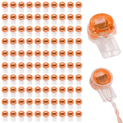 Lyeteung 100 Stücke K2 Kabel Verbinder, UY2 Spleißverbinder, Tasten Telefonkabelverbinder, 2 Wege Gel Telefonkabel Verbinder, Einzeladerverbinder, für Kabel Daten Drahtverbindungen, Gelb