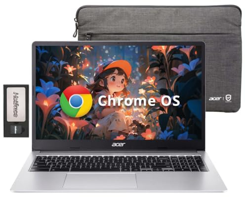 Acer Chromebook 315 Laptop, visualización antirreflejos HD de 15.6 pulgadas, Intel Pentium N6000, 4GB LPDDR4X, 288GB de almacenamiento (128GB eMMC + 160GB Docking Station Set), gráficos UHD, Num Pad,
