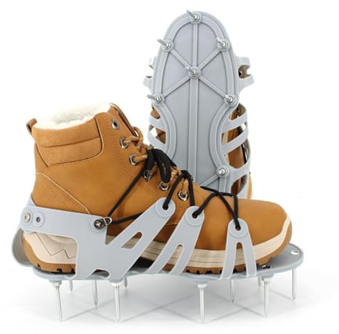 Dgayaeic Zapatos con pinchos para césped, zapatos aireadores de césped | zapatos de aflojamiento – Sandalias de aireación ajustables con pinchos, zapatos de pinchos aireadores de césped para patio,