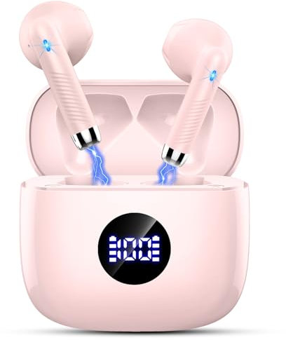 Wireless Earbuds, Bluetooth 5.4 Headphones, in Ear Earphones with 4 ENC Noise Cancelling Mics, 40H Playback HiFi Stereo Earbuds with Mini Case, IP7 Waterproof Ear Buds with USB C Charging, LED Display