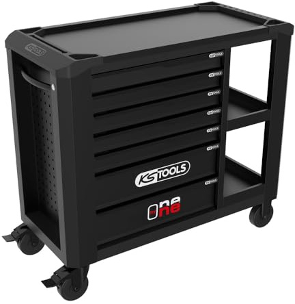KS TOOLS 823.0017f Servante d'atelier One by One 7 tiroirs avec étagères | Servante d'atelier One by One 7 tiroirs avec étagères, rangement atelier