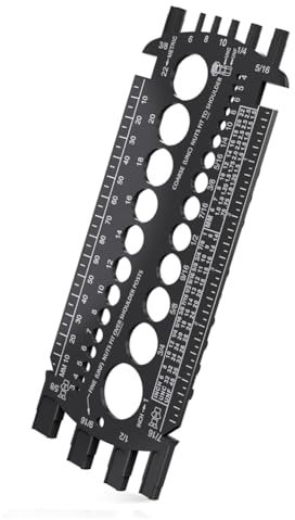 Geieold Schraubenlehre (Metrisch und SAE), Schraubenmaß zum Schnellen Bemessen Von Muttern und Schrauben, Schraubenmessgerät Aus Kunststoff, Gewindelehre Schwarz