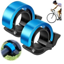 Fahrradklingel Mountainbike 2er, 2025 Neue Aufrüstung Fahrrad Klingel Laut, MTB Rennrad Fahrrad Glocke, für 22.2 mm Lenker Mountainbike, Kinderfahrrad （Blau）