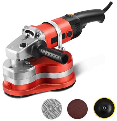Meuleuse à BéTon éLectrique Kit d'angle filaire pour béton, 2 800 W, avec poignée auxiliaire et 3 roues, 6 vitesses réglables, ponçage sans joint à 90° pour sols, murs, marbre et roches