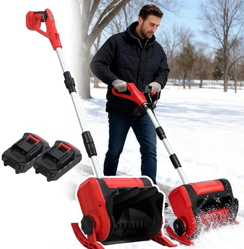 forplubossmmp Pelle Électrique pour Le Déneigement – ​​Déneigeuse Légère Et Pliable, 21 V Et Puissance De 136 Kg/Min, Fondeuse À Neige À Goulotte Réglable – Déneigement des Allées, Trottoirs