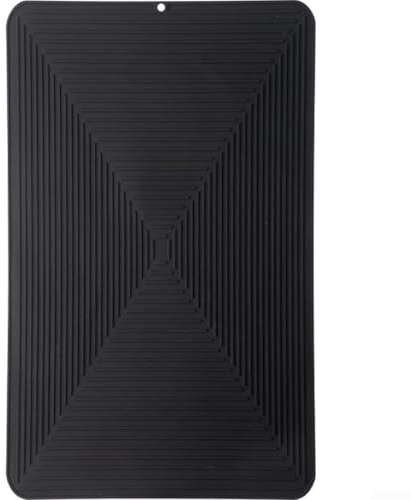 Homeponnew Tappetino scolapiatti in silicone, 25 x 40 cm, tappetino scolapiatti da cucina, per piano di lavoro, antiscivolo, assorbente, pieghevole, per pentole e tazze, grigio/nero/blu/verde, facile