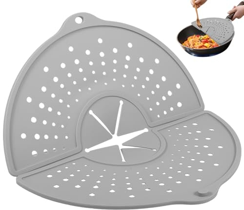 Eyoulife Protección contra salpicaduras de silicona, plegable, 32 cm, resistente al aceite, a prueba de salpicaduras, resistente a altas temperaturas, apto para lavavajillas, para cocinar y freír
