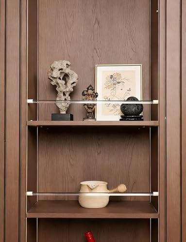 Bookshelf Rails 21 31 41 51 61 71 87 97cm, Shelf Railing Kit Prevent-Fall Guard Bar for Home Office Bathroom, Magazine Rack Fence(77cm)