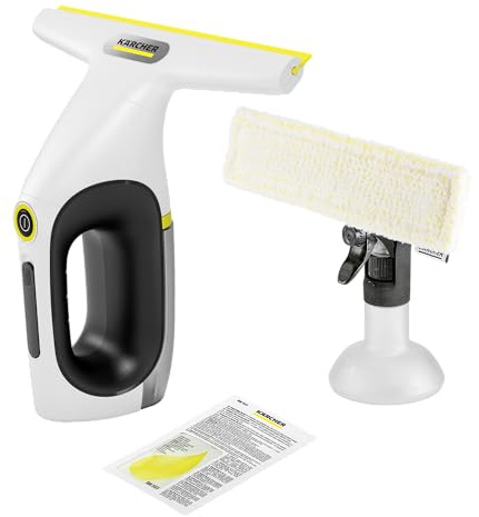 Kärcher sladdlös fönsterdammsugare WV 2 Universal Care, batteritid: 35 min, smutsvattentank: 120 ml, sprayflaska med mikrofibertorköverdrag, 20 ml fönsterrengörare, USB-C-port