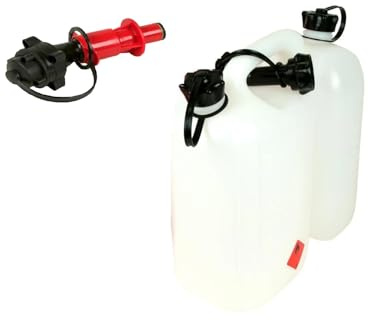 SWS Forst GmbH Doppelkanister Transparent 5L Benzin 3L Öl mit 1 Automatik Einfülllsystem für Benzin