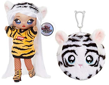 MGA Entertainment Na Na Na Surprise Muñeca de Moda 2 en 1 y Monedero de Felpa, Coleccionable, Serie 4, Bianca Bengal (571742)