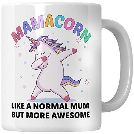 WG – Mamacorn mamma mugg, rolig enhörningsmugg, mammor födelsedagspresenter, som en normal mamma, men mer fantastisk