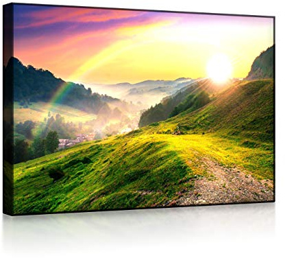 lightbox multicolor | LED Leuchtbilder | Französische Berglandschaft beim Sonnenuntergang | 100x70 cm | Front Lighted