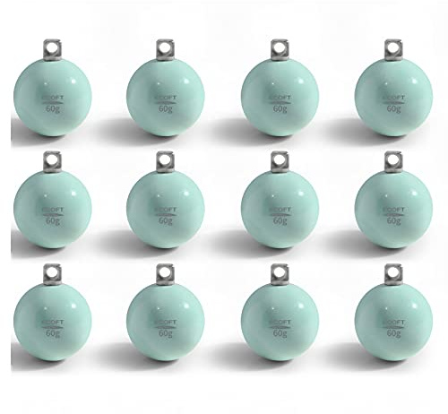 ECOFT Alloy Steel Fishing Weights Sinkers 20g-200g Coated Egg Sinkers Cannonball Weights Assorted Sizes Bag and Fish Weights Assortment Box Non-Lead Fishing Weights Saltwater Freshwater