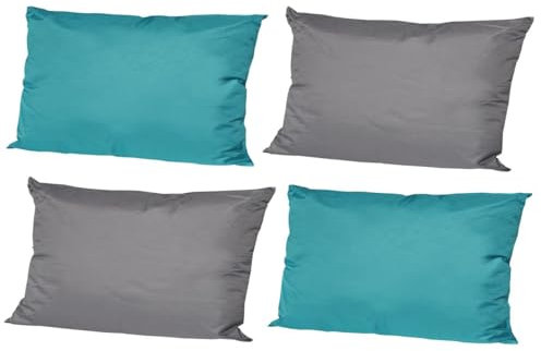 JACK 4X Outdoor Lounge Kissen 30x50cm viele Farben Dekokissen inkl. Füllung Wasserfest Sitzkissen Garten Stuhl, Farbe:2X Petrol - 2X Anthrazit