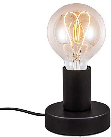 Lampe de table rétro, lampe de lecture, métal noir mat, douille E27, câble avec interrupteur, lampe de chevet vintage,bureau lumière créative lampe de table,E27 intérieur luminaire cadeau