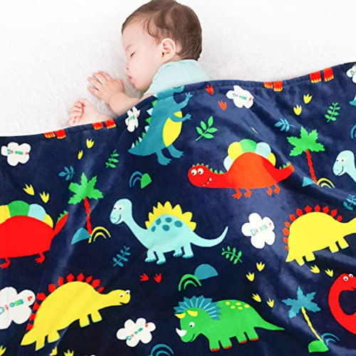 Lukeight Toddler Blanket for Boys and Girls, Plush and Thick Dinosaur Blanket Birthday Gifts for Toddler and Baby (Dinosaur, 30x40 Inches)
