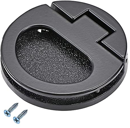 sourcing map Flush Pull Ring Handle 43.5x7mm, Plane Drawer Door Pull, Black