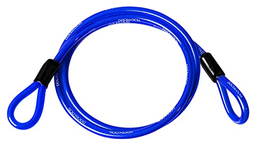 DocksLocks Weatherproof Straight Security Cable (5ft to 25ft Lengths) with Reinforced Looped Ends, Anti-Theft Protection for Kayaks, Bikes, Paddleboards, Outdoor Equipment, Bicycles and More 5ft