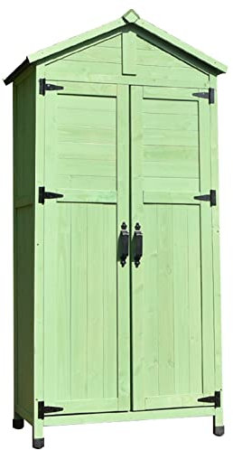 ExpressLeopard Lagerschuppen, Outdoor-Gartenwerkzeug-Organizer-Box, Schrank-Organizer für Garten, Holz-Outdoor-Aufbewahrung für Werkzeuge (Color : Weiß, S : 168.5x76cm)