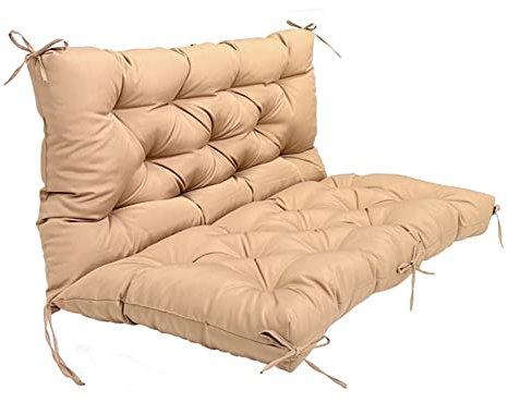UVCMDUI Polster für Gartenbank, Wasserdicht Hollywoodschaukel Auflagen, Patio Bench Cushions fur Outdoor und Indoor,Beige,120x100x10cm