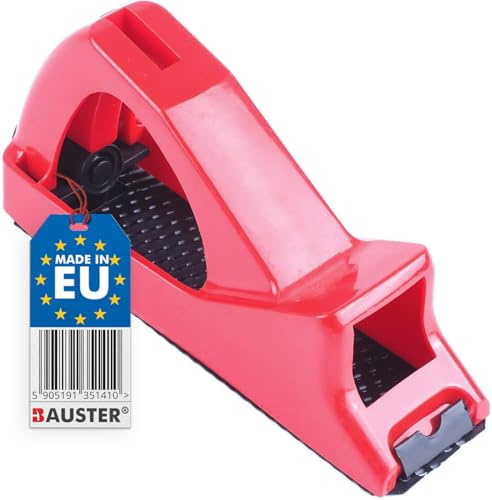 BAUSTER® Gipskartonhobel Hobbyblockhobel Hobel für Gipskartonplatten Hand Fasen Rigips Gipsraspel 14/25cm einfacher udn werkzeugloser Blattwechsel (140 x 40 mm)