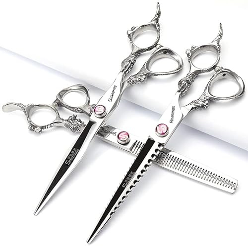 6/7Zoll Japanische professionelle Einfuhren 440c friseurschere (7 3Stück) | Styling, Edelstahl scharfe Schneideschere,Professional Barber Schere Set