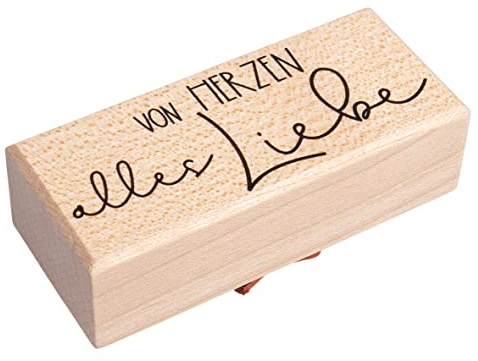 Rayher Stempel /''Von Herzen alles Liebe/'', 3x7cm, 29248000, Natur