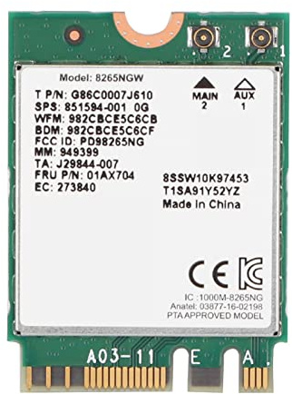 Annadue Für 8265 WiFi Karte, Dualband 2,4 G/5 G 802.11 AC/Bluetooth 4.2 Wireless Netzwerkkarte Für Laptops mit WIN7, WIN8 und WIN10, NGFF/M2 Schnittstelle