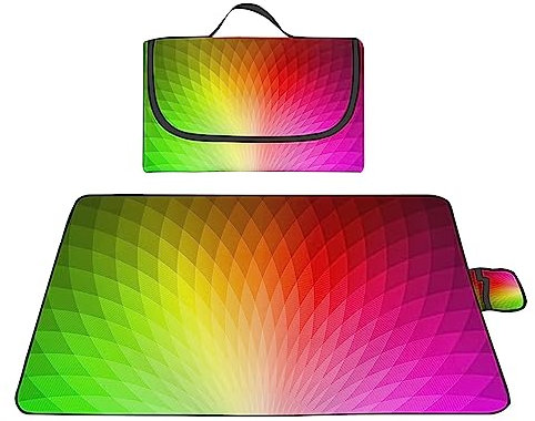 TengYuer Picknickdecke 180x200cm Stranddecke Wasserdicht Sandfrei Isoliert Faltbar Strandmatte mit Tragegriff Outdoor Campingdecke XXL für Camping Parks Strände Picknick Cyan Rot Violett