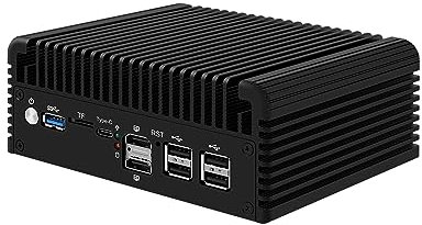 HUNSN Micro Firewall Appliance, Mini PC, PFSense, Mikrotik, OPNsense, VPN, Router PC, Intel Alder Lake-N 12th Gen N100, RJ46, 6 x 2.5GbE I226-V, 2 x HDMI2.1, TF, Type-C, 16G DDR5 RAM, 256G SSD