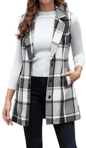 IDEALSANXUN Sweater Vest Women 2026 Sleeveelss Sweater Blazer Vest Tops Cardigan Sweaters Waistcoat, Grey, M