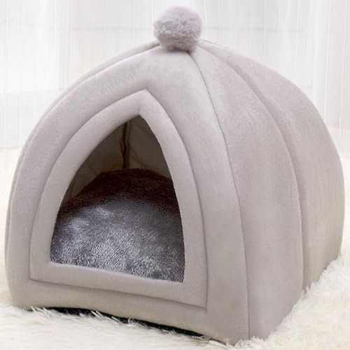 COMOCE Katzenzelt-Katzensofa,Katzenhäuser Für Innenkatzen Katzenbetthöhle Für Innenkatzen Innenbett,Grey Grau-M