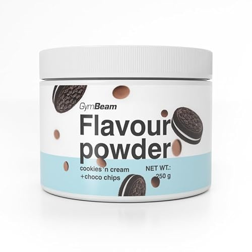 GymBeam Flavour Powder 250g: Polvere per Aromatizzare con Alto Contenuto di Fibre, Aroma Delizioso per Cibi e Bevande, Solo 10 Calorie per Porzione (250 g (1er pack), Cookies & Cream with Choco Chips)