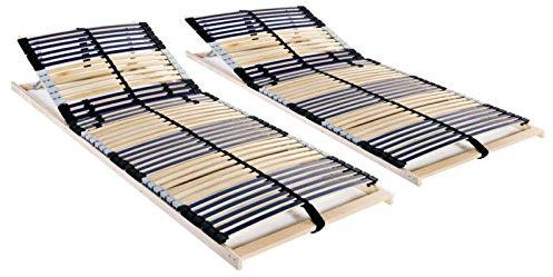 JUNZAI Lattenroste 2 STK. mit 42 Latten 7 Zonen, Matratze, Rolllattenrost, Familienbett, Bett, Funktionsbett,70 x 200 cm