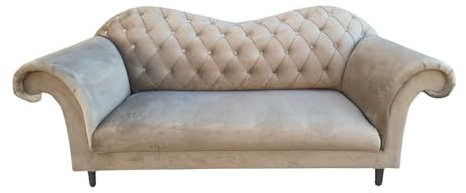 Ares Meble Vera Chesterfield Sofa - 3 Sitzer 200x90 cm - Eleganz Couch - Samt Glamour - Luxury Relaxsofa - Beine Schwarz - Grau