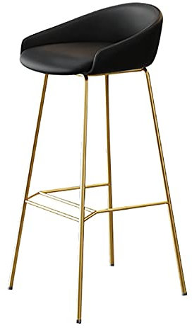 Barhocker, Outdoor-Barstühle, schwarze Barhocker, moderne Küchenhocker mit Rückenlehne, Fußstütze für Schreibtisch/Esszimmer/Geschäft, hält bis zu 137 kg (Golden 29,5 Zoll) (Golden 25,6 Zoll) Star of